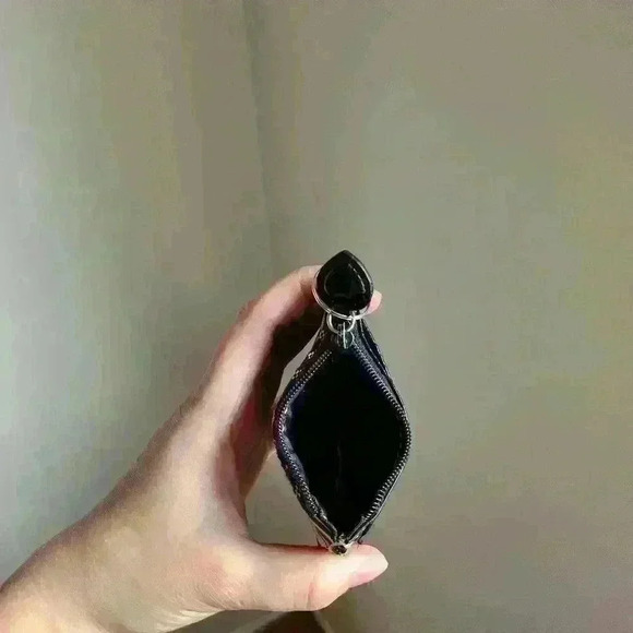 Brighton Monogram Gray & Black Checkered Heart Monogram Coin Purse - Picture 5 of 6